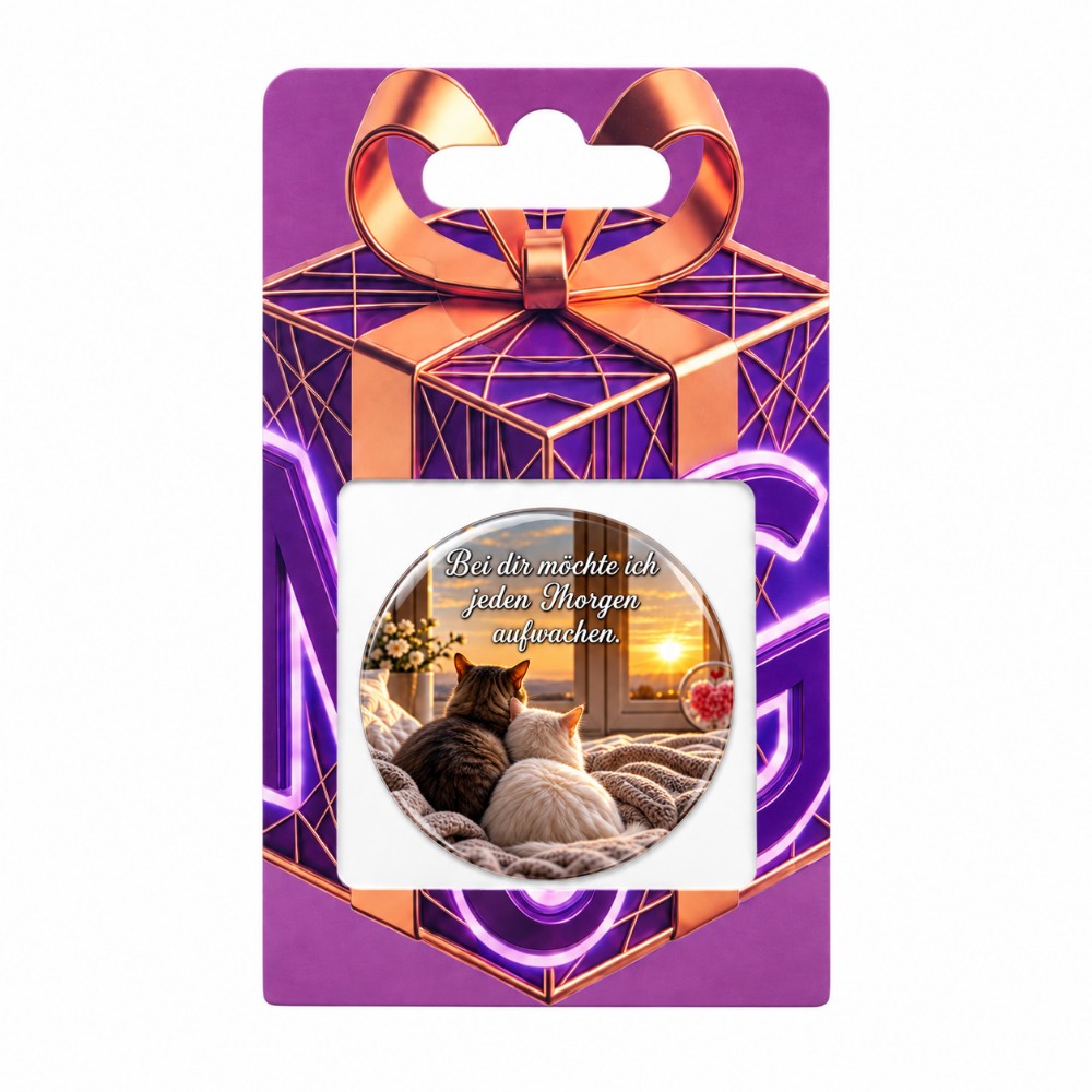 I Want to Wake Up Beside You Every Morning – Personalised NFC Love Sticker with Cats