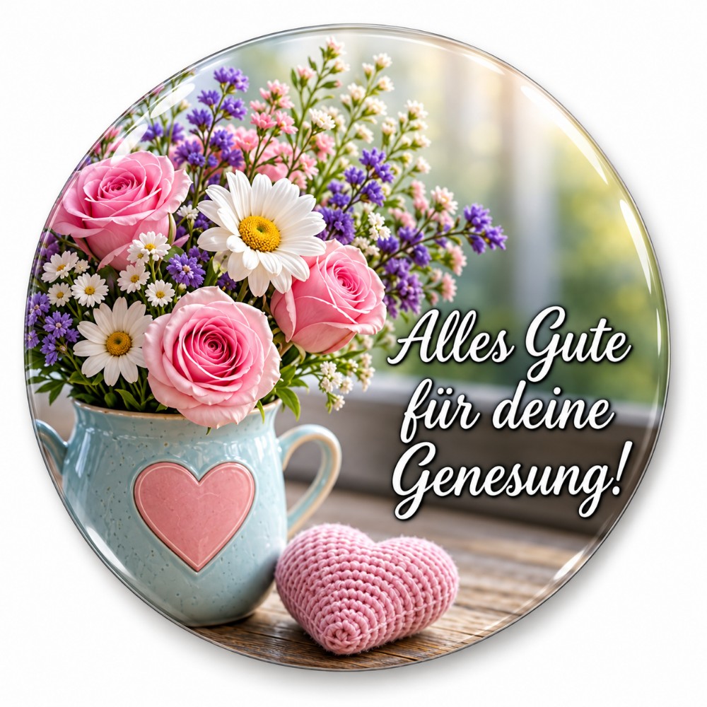 Ti auguro una pronta guarigione – Sticker NFC personalizzato con fiori