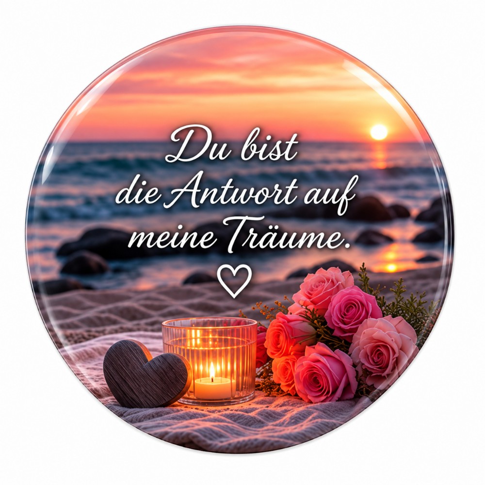 Du bist die Antwort auf meine Träume – Personalisierter NFC-Liebessticker mit Rosen