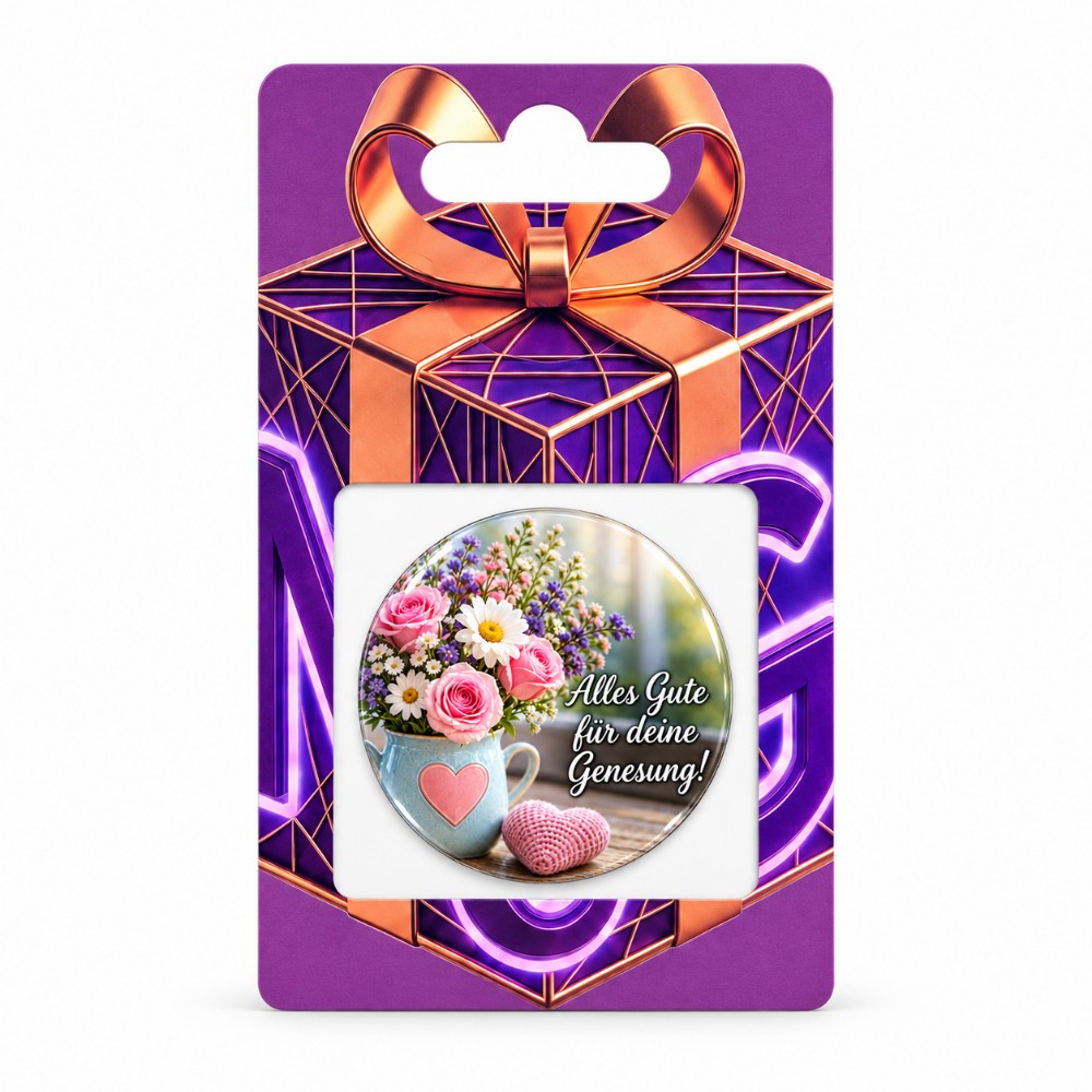 Ti auguro una pronta guarigione – Sticker NFC personalizzato con fiori