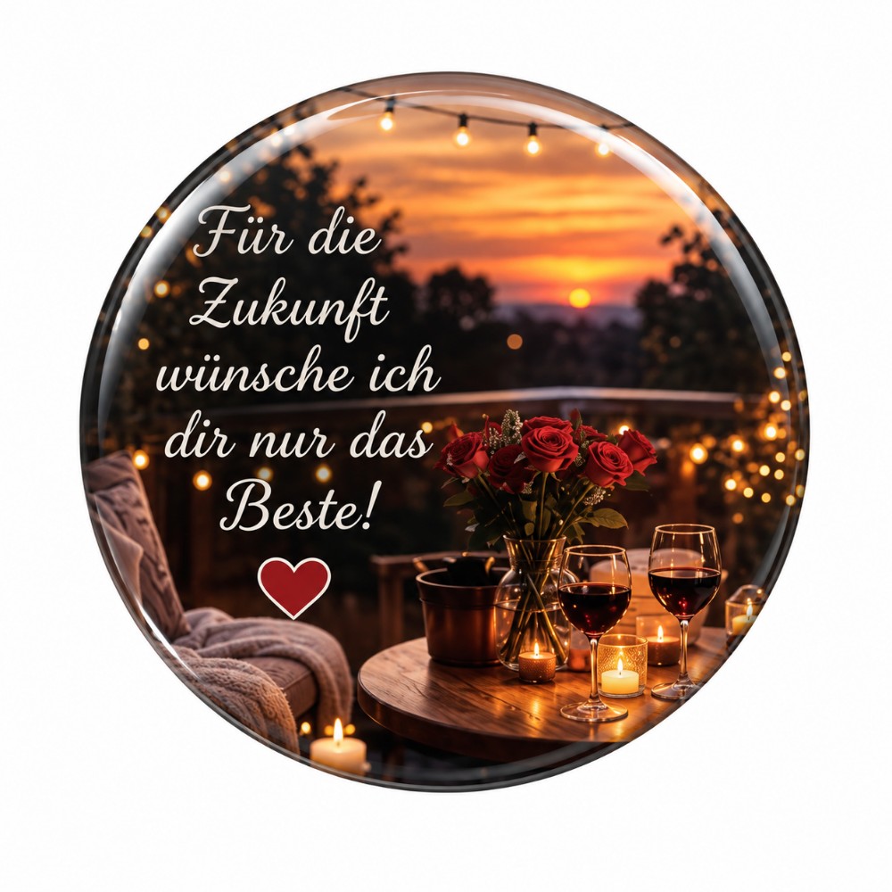 Only the Best for Your Future – Personalised NFC Sticker with Roses and Candlelight