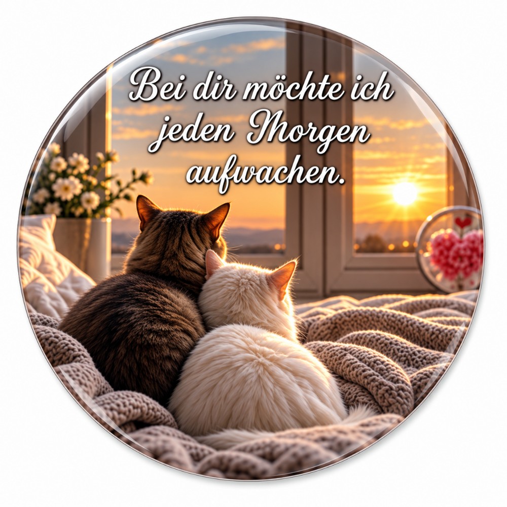 I Want to Wake Up Beside You Every Morning – Personalised NFC Love Sticker with Cats