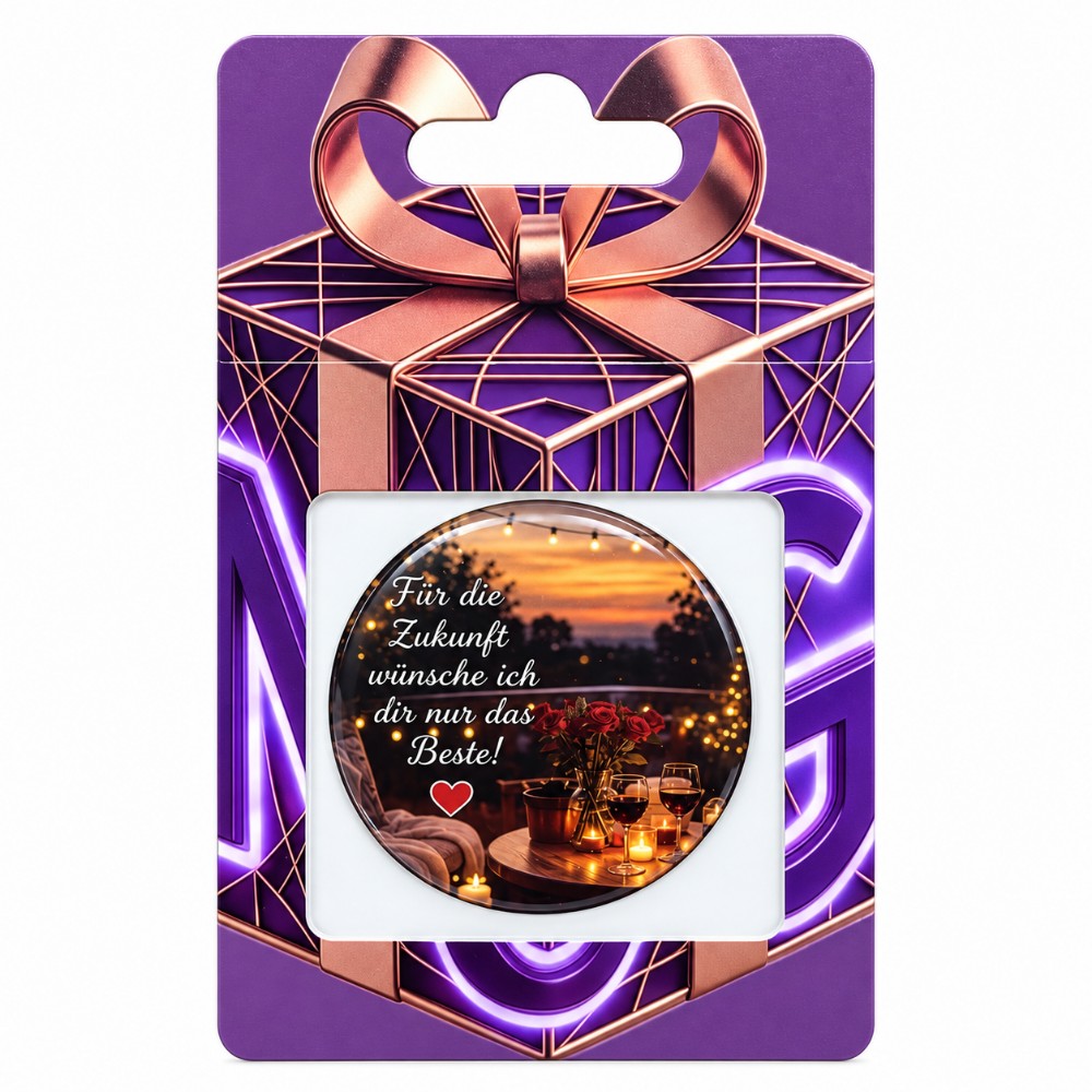 Only the Best for Your Future – Personalised NFC Sticker with Roses and Candlelight