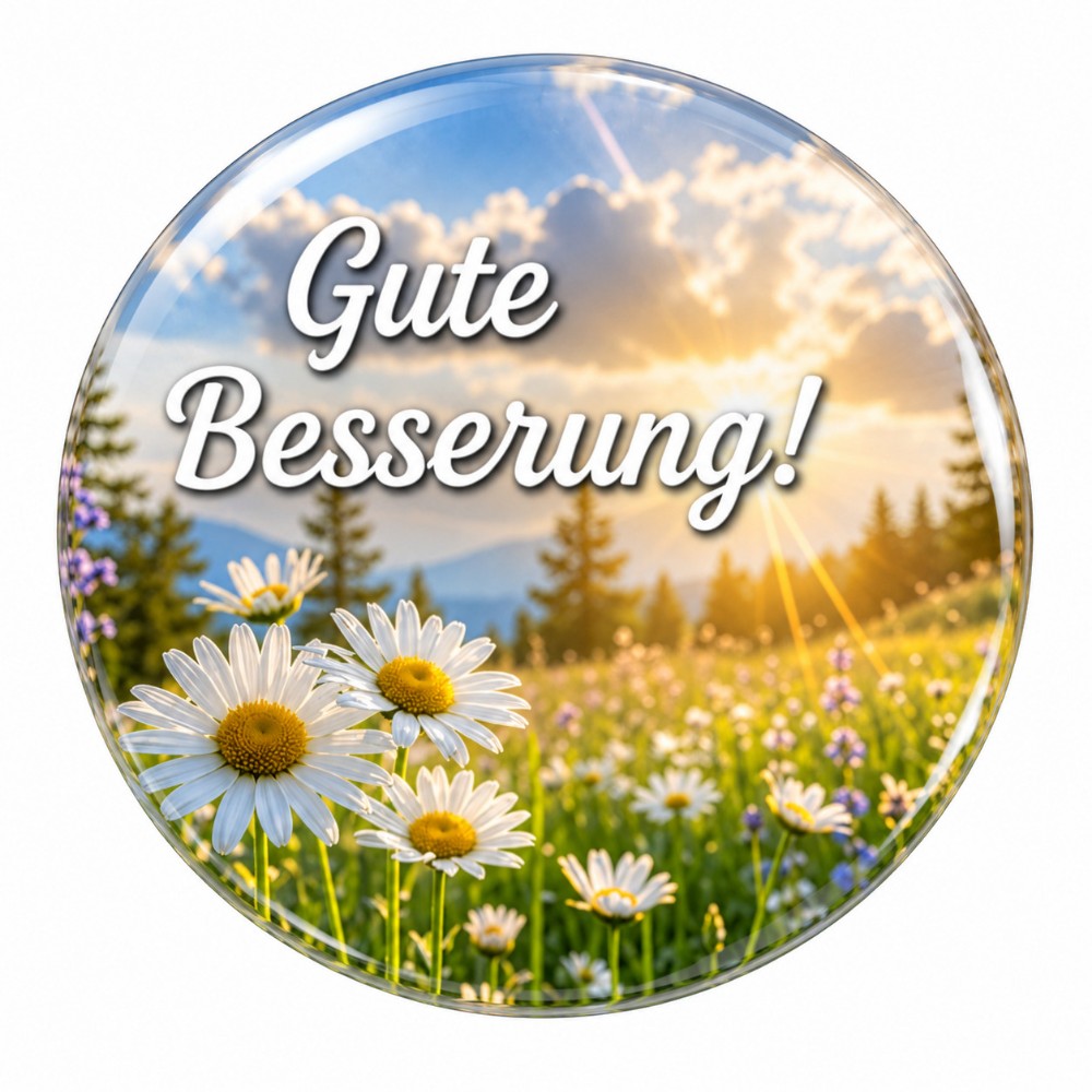 Que te mejores pronto – Sticker NFC personalizable con margaritas y luz del sol