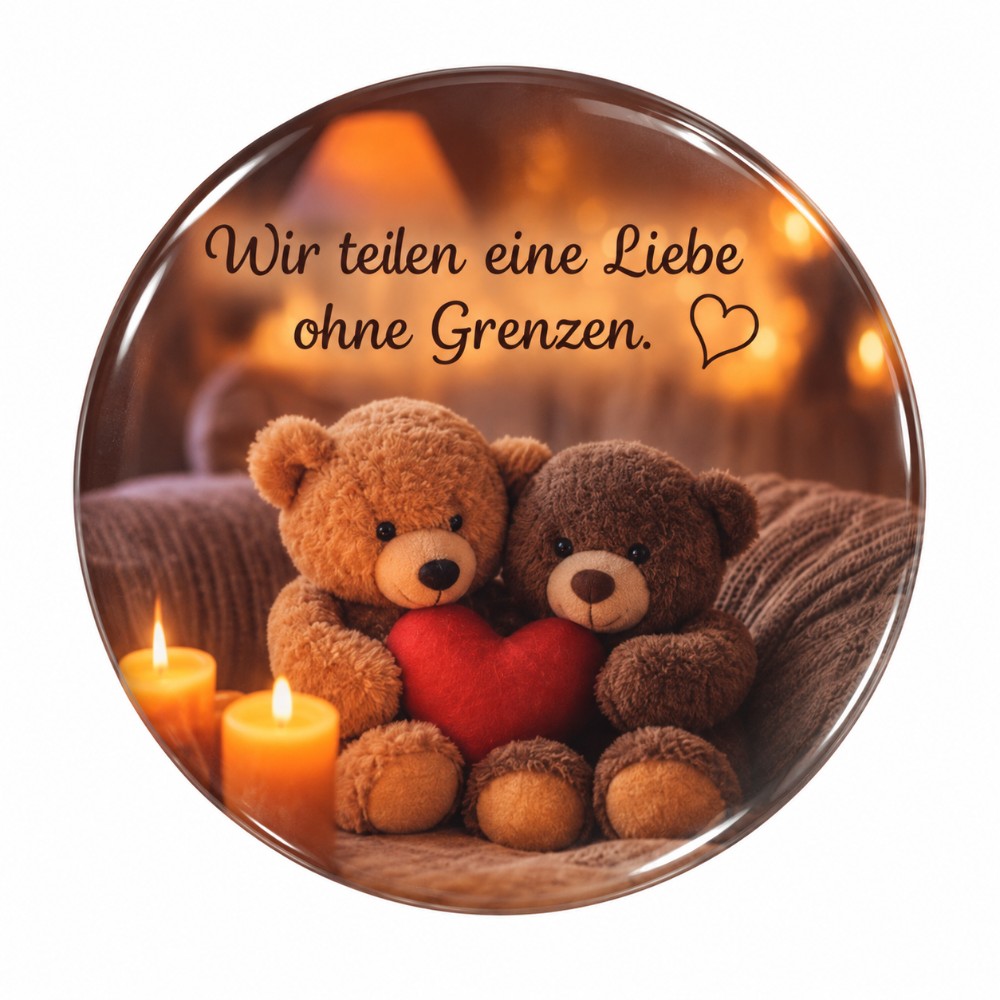 We share a love without limits – Personalised NFC love sticker with teddy bears and heart