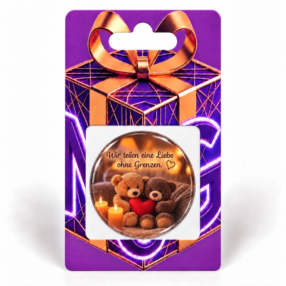 We share a love without limits – Personalised NFC love sticker with teddy bears and heart