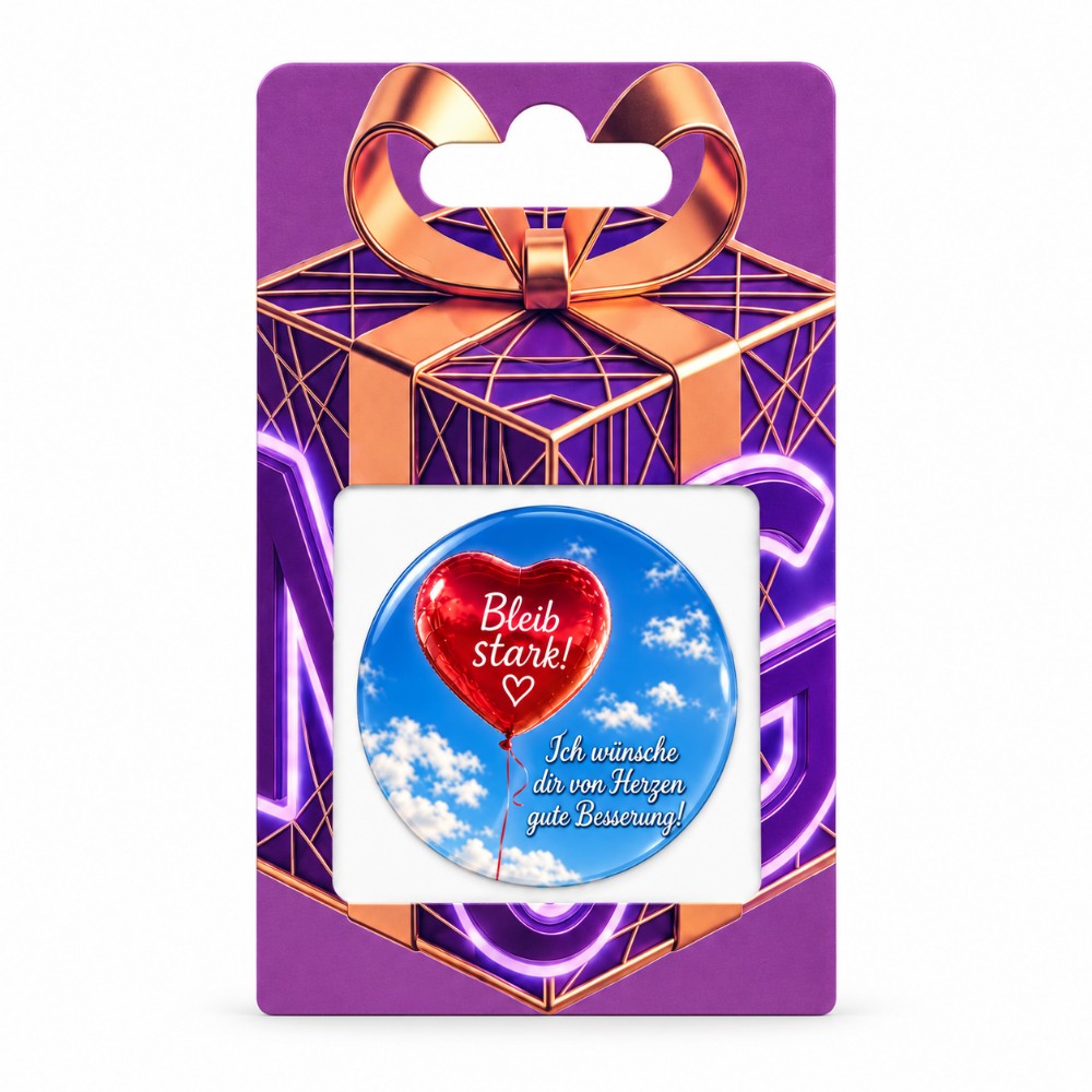 Stay Strong – Heartfelt Get-Well Wishes – Personalised NFC Sticker with Heart Balloon