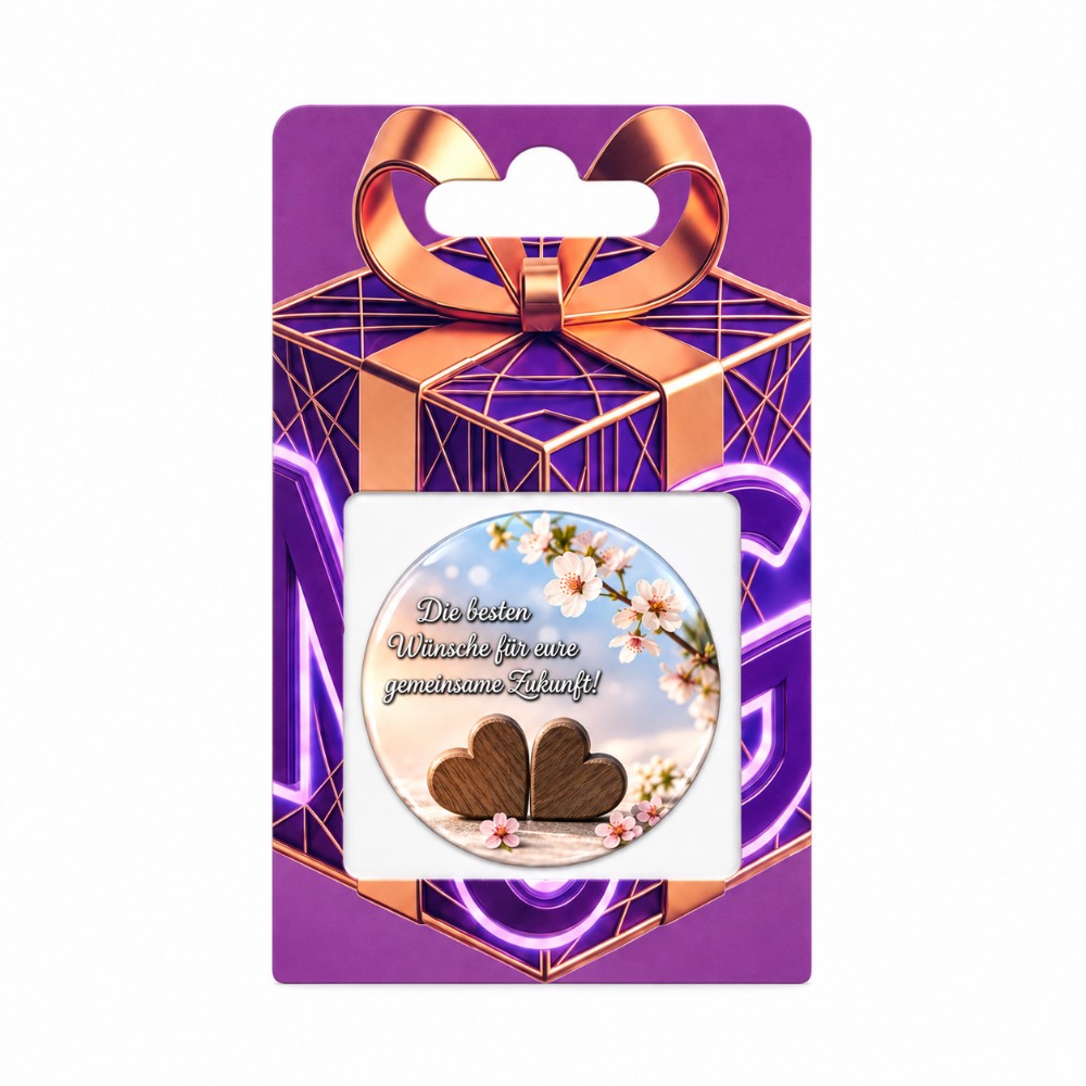Die besten Wünsche für eure gemeinsame Zukunft – Personalisierter NFC-Hochzeitssticker mit Kirschblüten