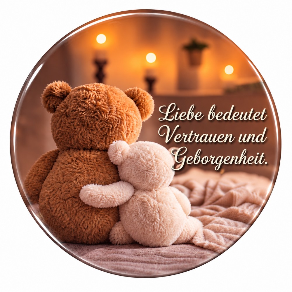 Love Means Trust and Feeling Safe - Personalised NFC Sticker with Teddy Bears
